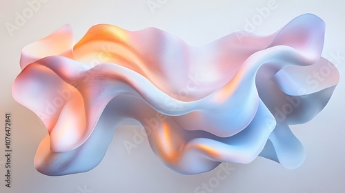 Wallpaper Mural Abstract 3D Render of Wavy, Organic Shape with Gradient Color Torontodigital.ca