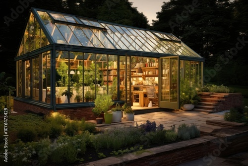 Greenhouse architecture building outdoors. photo