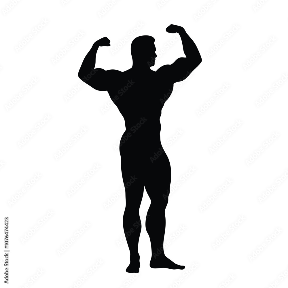 A man with a muscular build is standing in a black and white photo. He is flexing his biceps and is wearing a black shirt A man with a muscular build is standing in a black and white photo. He is flexing his biceps and is wearing a black shirt