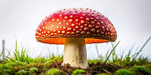 Fresh and Delicious Mushroom Champignon Isolated on White Background Perfect for Culinary Use, Food Illustration, or Natural Ingredient Representation