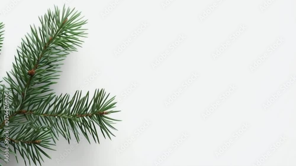 A close-up of a pine branch against a plain background, evoking a natural and festive feel. A close-up of a pine branch against a plain background, evoking a natural and festive feel.