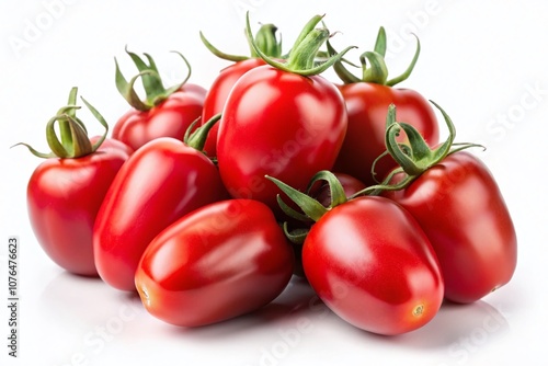 Fresh San Marzano Plum Tomatoes Isolated on White Background for Culinary Inspiration and Recipe Ideas - Perfect for Food Photography and Cooking Enthusiasts photo