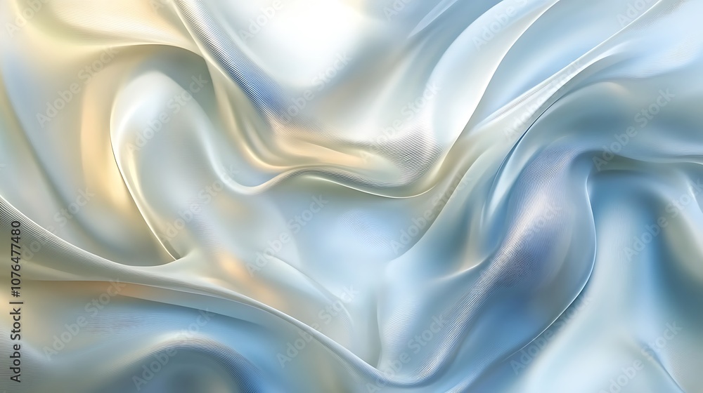 Obraz premium Abstract Wavy Blue and White Fabric Texture