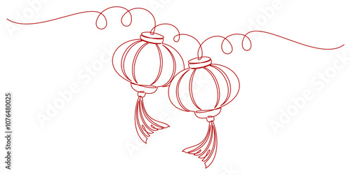  line art lanterns for Chinese New Year