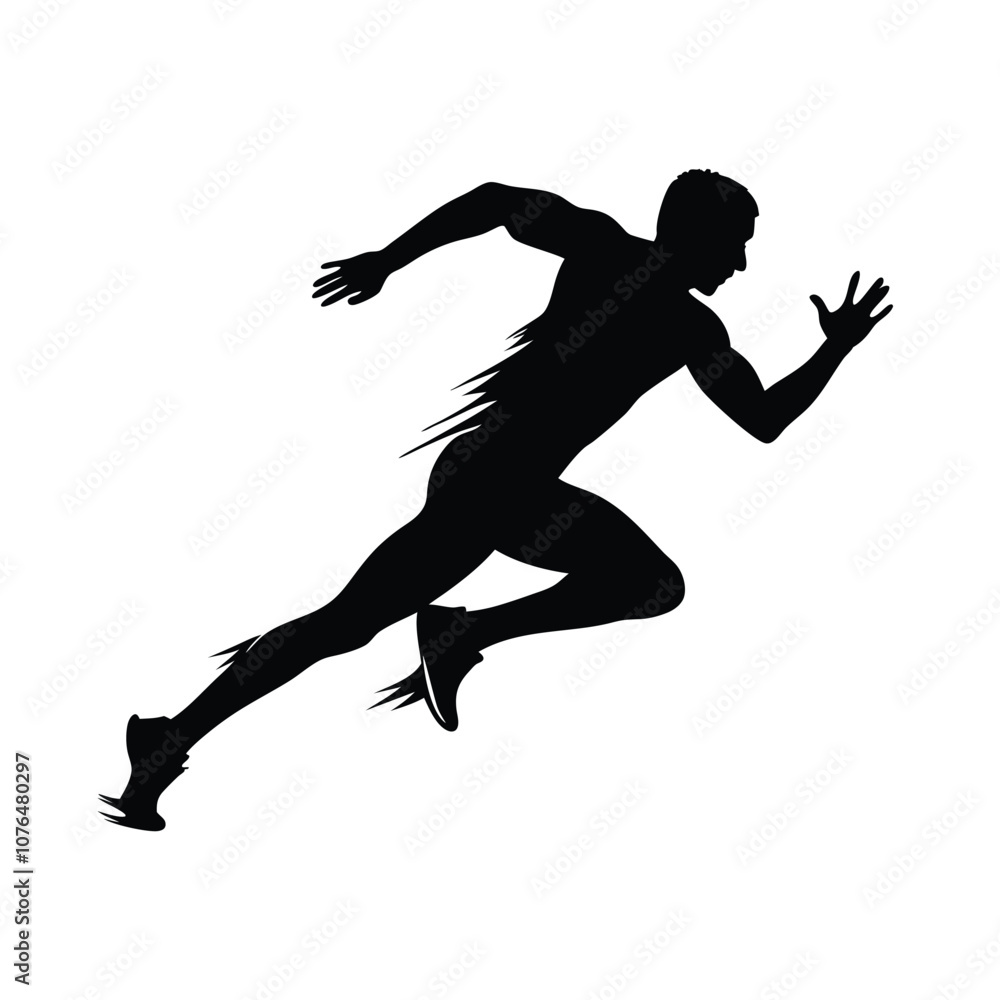 A man running with his arms outstretched. He is wearing black shorts and a black shirt A man running with his arms outstretched. He is wearing black shorts and a black shirt