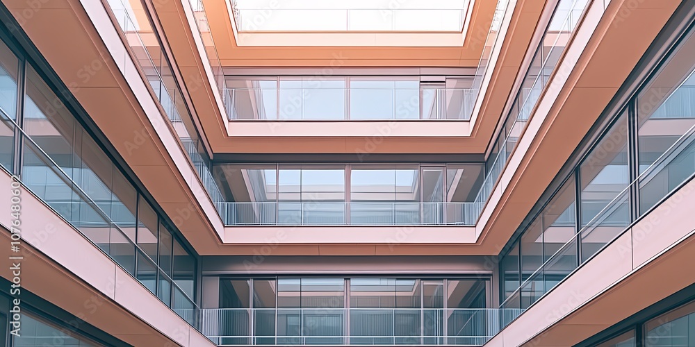 Fototapeta premium Minimalist desk setup, clean and productive home office, flat design illustration