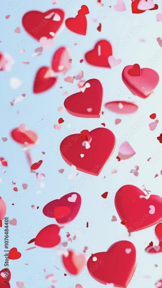 A whimsical display of floating hearts in various shades, evoking love and celebration. A whimsical display of floating hearts in various shades, evoking love and celebration.