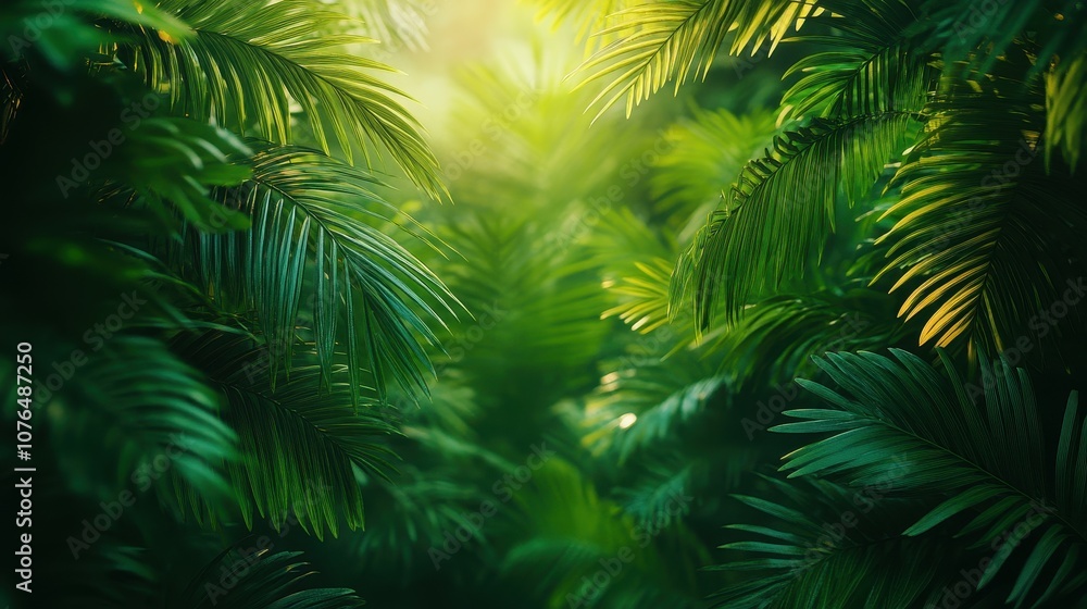 Sunlight streams through the dense foliage of the forest, casting a warm glow on the vibrant green leaves. The peaceful atmosphere invites exploration and reflection Sunlight streams through the dense foliage of the forest, casting a warm glow on the vibrant green leaves. The peaceful atmosphere invites exploration and reflection
