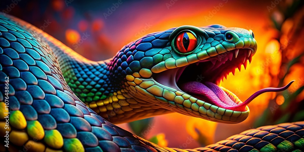 Intense Snake Close-Up: A Digital Painting of an Angry Serpent with Its Mouth Open, Capturing the Raw Emotion and Powerful Presence of Nature's Reptilian Hunter Intense Snake Close-Up: A Digital Painting of an Angry Serpent with Its Mouth Open, Capturing the Raw Emotion and Powerful Presence of Nature's Reptilian Hunter