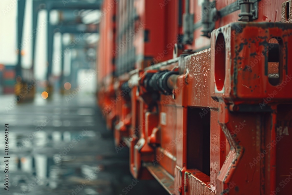 A close-up view of a train moving along the tracks, ideal for use in travel or transportation-themed projects A close-up view of a train moving along the tracks, ideal for use in travel or transportation-themed projects