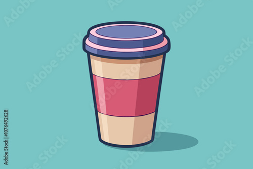 Paper Cup vector art illustration 