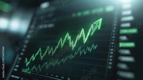 Stock market chart analysis, deciphering financial data trends and investment opportunities on a computer screen