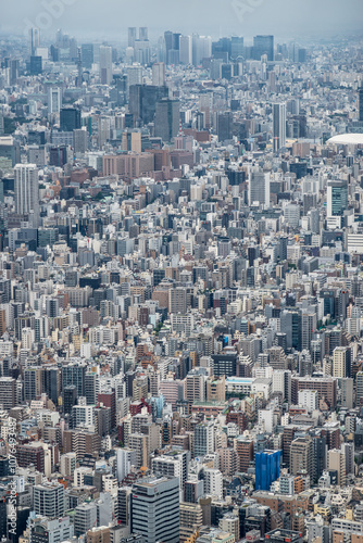 Canvas Print An aerial view on the urban scape of Tokyo, Japan