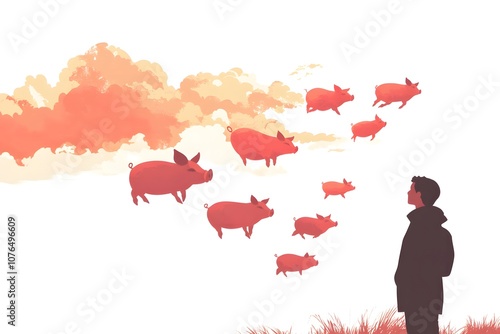 Tapety artystyczne When pigs fly