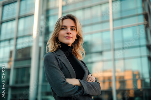 Free Download Professional business portrait in front of building modern entrepreneur concept - GFXLoad