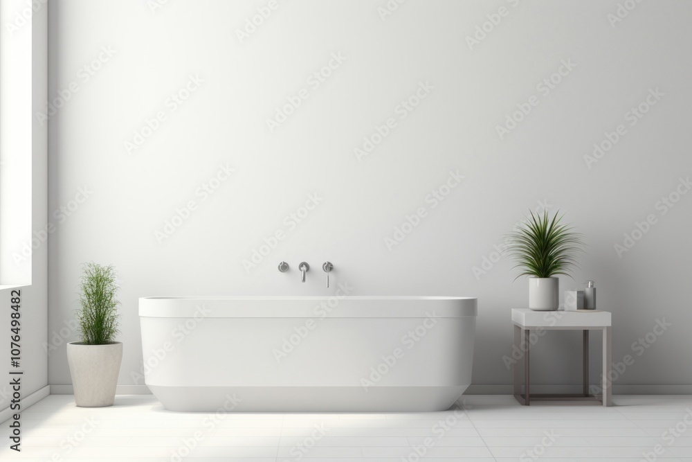 Fototapeta premium Bathroom bathtub architecture apartment.