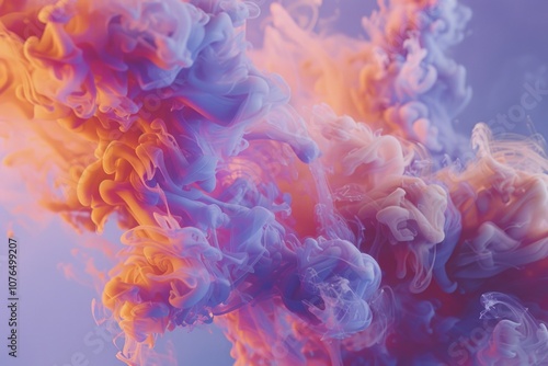 A close-up view of a vibrant cloud of smoke