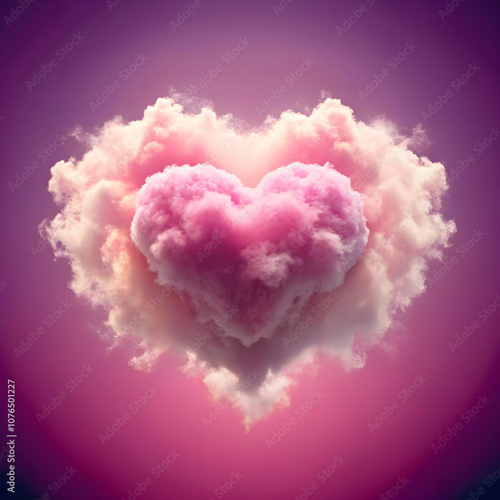 a pink cloud with a heart shaped cloud in the midd a pink cloud with a heart shaped cloud in the midd