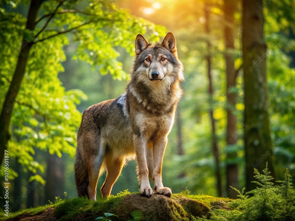 Majestic Wolf in Natural Habitat: A Full Body Portrait Capturing the Grace and Power of Nature's Wild Canine Majestic Wolf in Natural Habitat: A Full Body Portrait Capturing the Grace and Power of Nature's Wild Canine