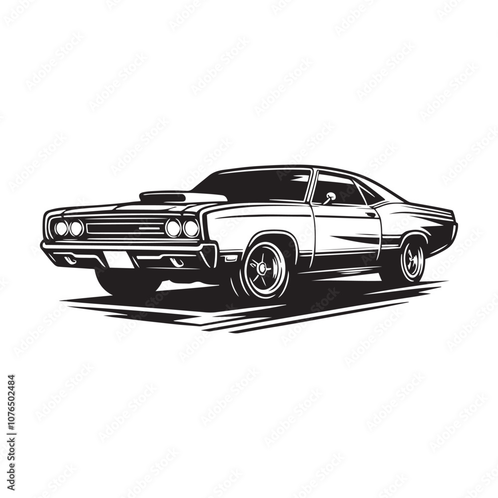 Obraz premium car silhouette vector on a white background
