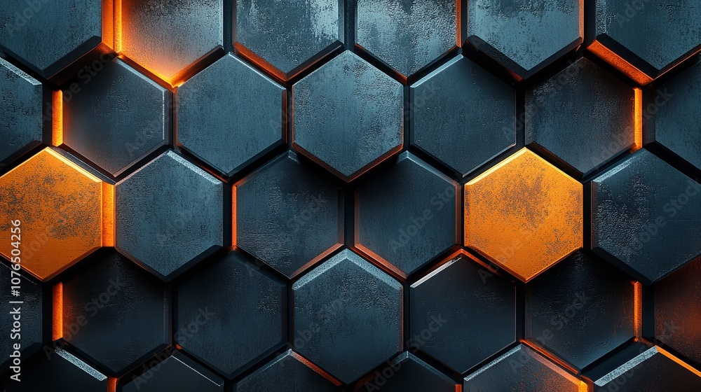 High-resolution wallpaper showcasing a hexagonal metal texture with a gentle light glow from beneath, creating a dynamic backdrop High-resolution wallpaper showcasing a hexagonal metal texture with a gentle light glow from beneath, creating a dynamic backdrop