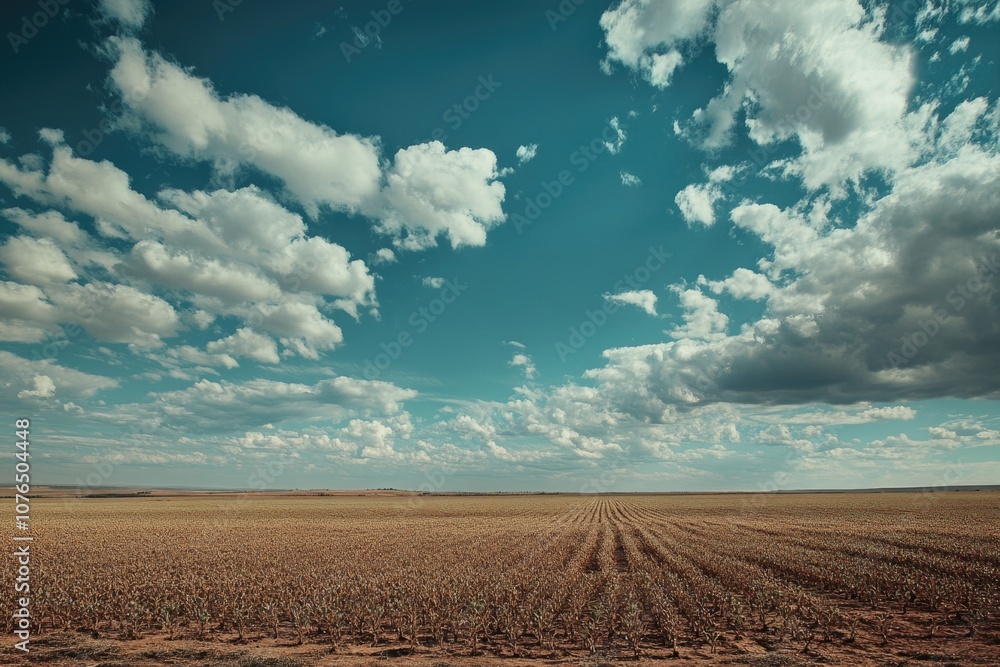 A sunny day with a few clouds in the sky above a green field A sunny day with a few clouds in the sky above a green field