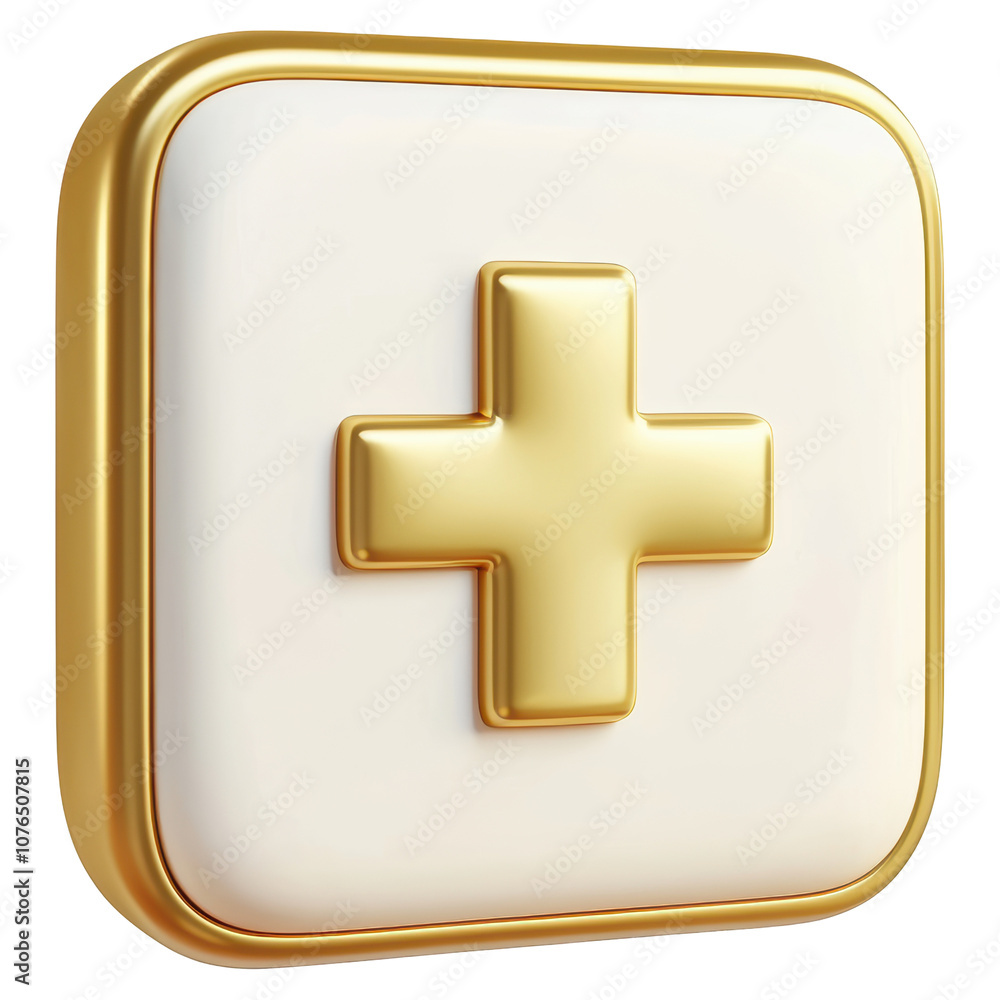 Obraz premium A gold and white cross with a gold star in the middle
