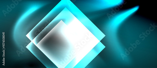 Dark neon colors with glass square shapes