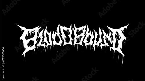 Bloodbound" in a sharp, jagged, and distorted font, perfect for metal band logos, horror themes, or dark design projects. The text features a dripping, blood-like effect, adding an intense. EPS