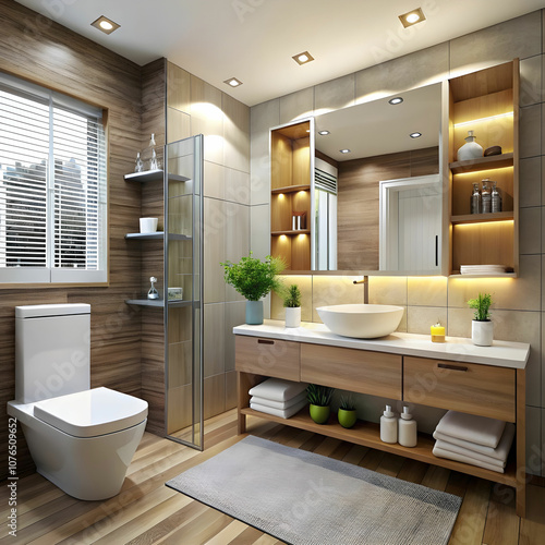 view of small bathroom interior with modern style