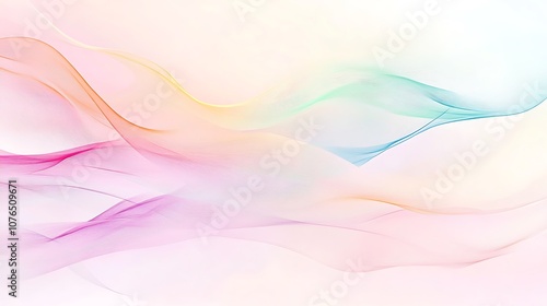 Abstract Pastel Waves on a White Background