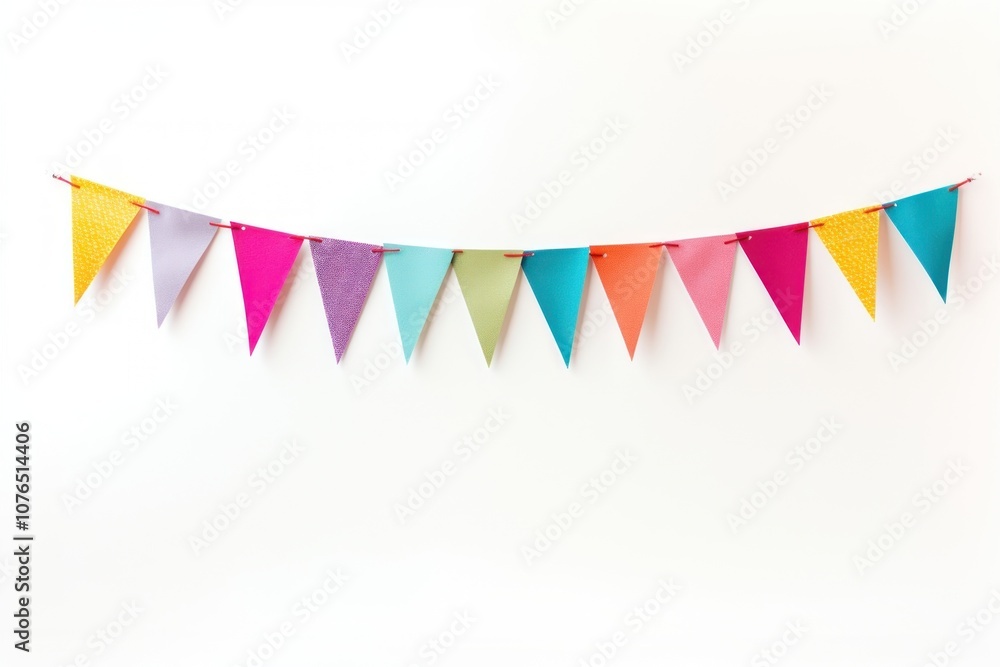 Fototapeta premium Banner flag white background clothesline.