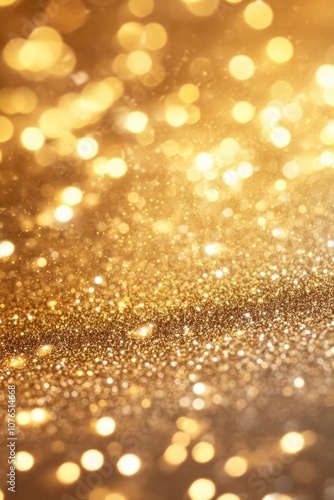 A close-up shot of a gold glitter background perfect for adding some sparkle to your design or project