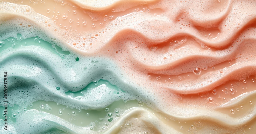 Obraz premium Colorful Abstract Foamy Waves in Pastel Tones