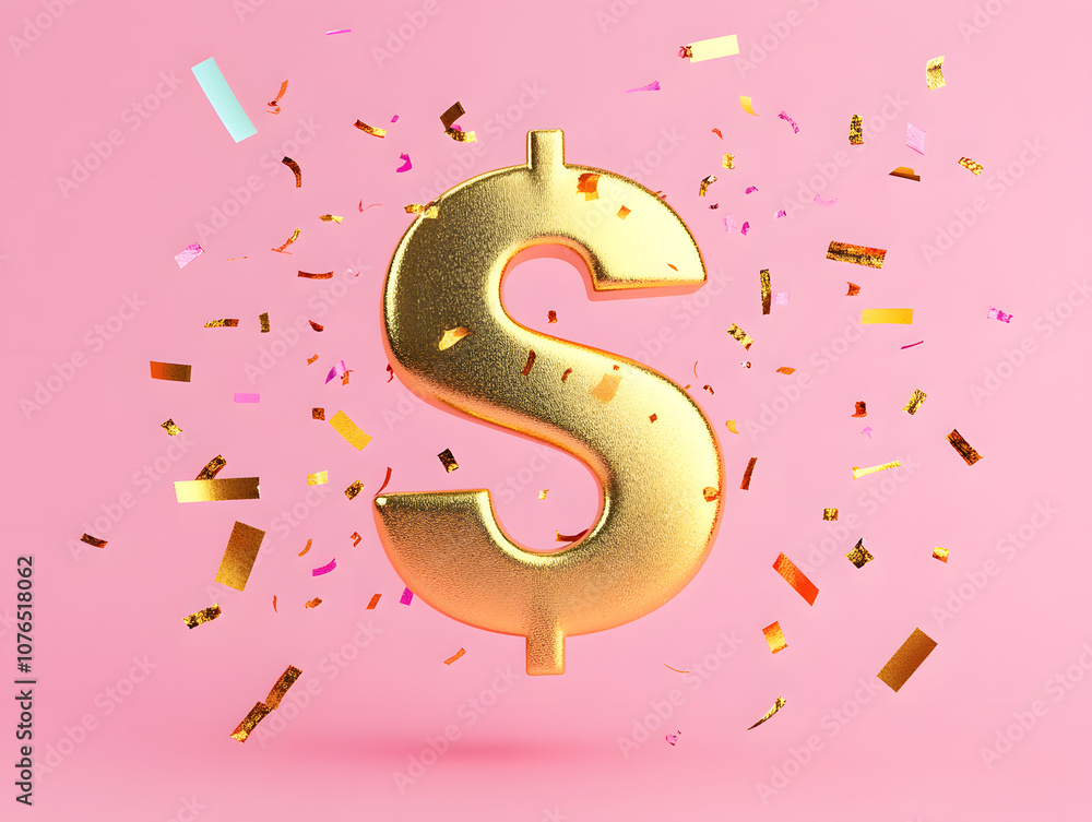 Create wealth with golden dollar symbol Create wealth with golden dollar symbol