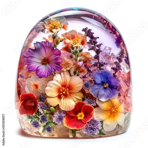 Flower resin helmet shaped asteraceae blossom pottery.