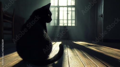 Black cat. Silhouette

 photo