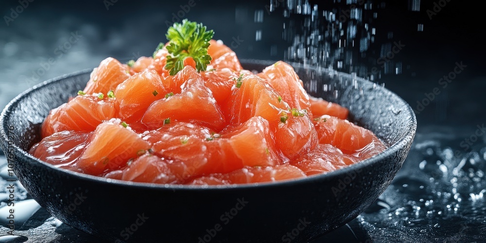 Ikura Sashimi in small bowl Product photographyappeti Ikura Sashimi in small bowl Product photographyappeti