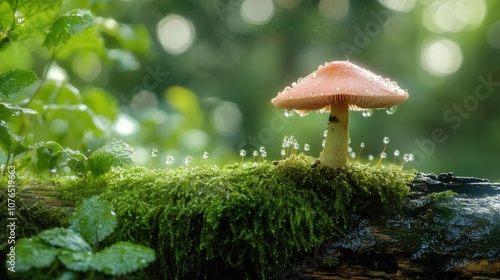Mushroom in a Forest After the Rain