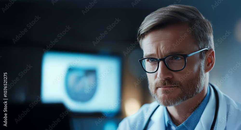 Compassionate doctor engages with patient concerns while reading medical information in an office setting during the day Compassionate doctor engages with patient concerns while reading medical information in an office setting during the day