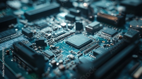 Close-up View of a Circuit Board