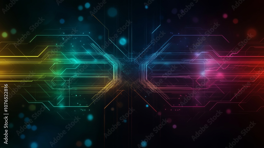 A beauty futuristic abstract background in a high-tech style. Shining lines and patterns resembling neural networks, connections, and digital circuits. A beauty futuristic abstract background in a high-tech style. Shining lines and patterns resembling neural networks, connections, and digital circuits.