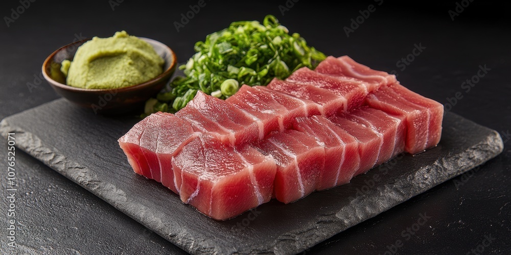 Saba Sashimi with wasabi Product photographyappetitiv Saba Sashimi with wasabi Product photographyappetitiv
