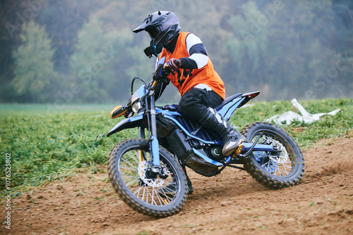 Electric bike in motocross race