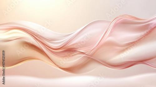 Elegant Flowing Waves of Soft Pastel Colors in Abstract Design