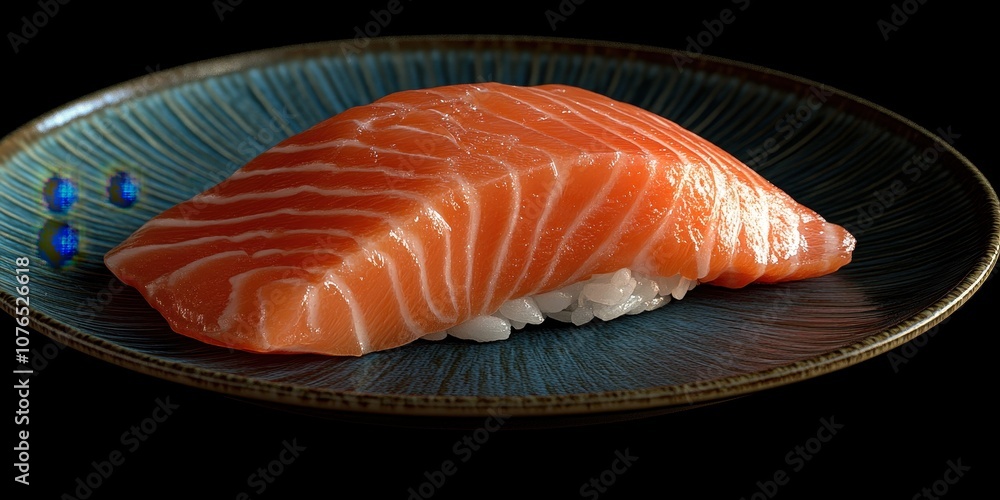 Salmon Sashimi on plate Product photographyappetitive Salmon Sashimi on plate Product photographyappetitive