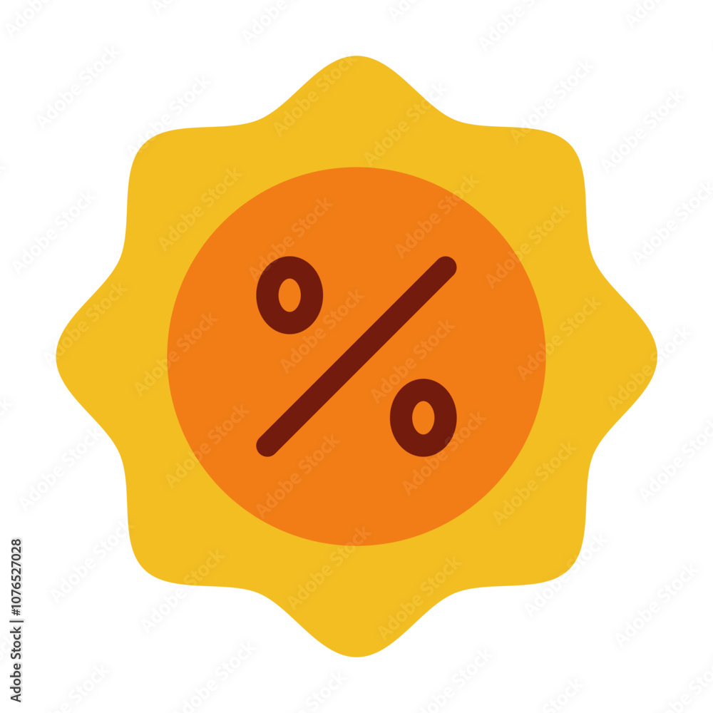 Bright Discount Badge with Percent Symbol Bright Discount Badge with Percent Symbol