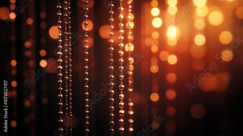 Glowing Pearls: An Enchanting Evening Aura with Warm Bokeh Lights