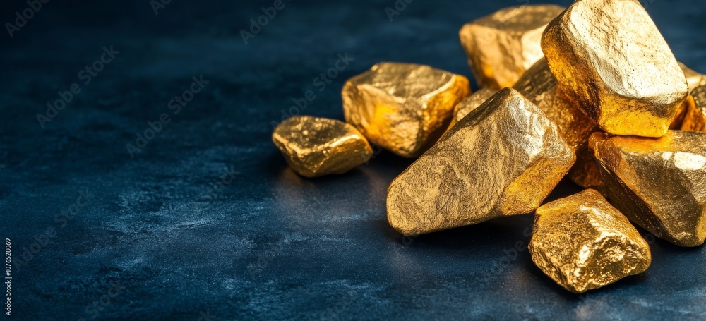 Pile of Gold Nuggets with Intricate Details and Shimmering Golden Texture Pile of Gold Nuggets with Intricate Details and Shimmering Golden Texture