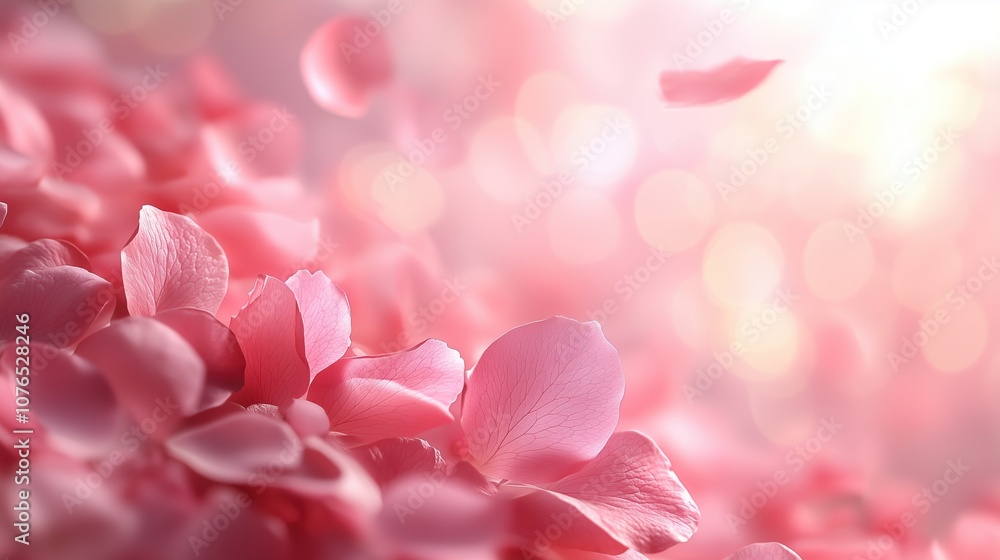 Soft pink background with various pink petals of roses Soft pink background with various pink petals of roses